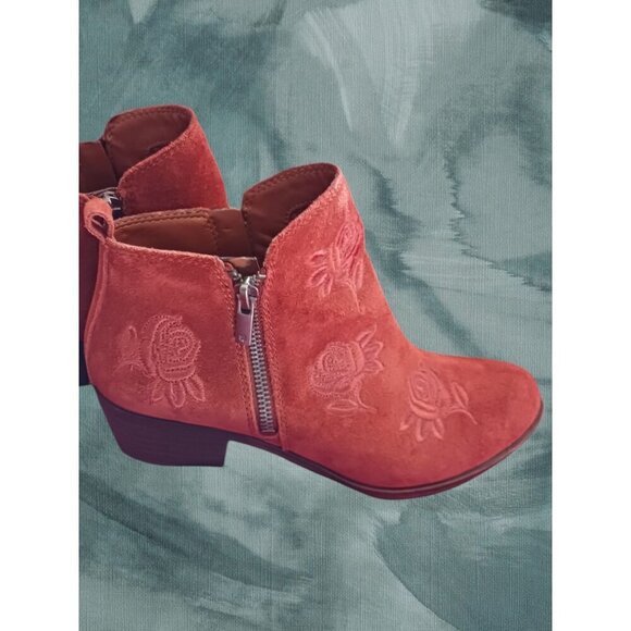 Lucky Brand Ankle Boots With Floral Embroidery Terracota Size 6.5M - Picture 5 of 14